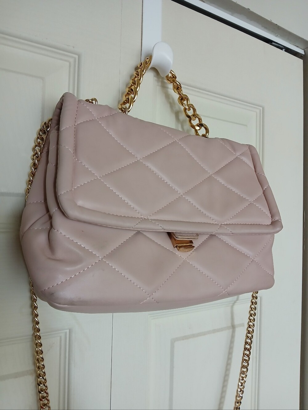 Call It Spring Baby Pink Quilted Handbag Or Crossbody Bag - Picture 6 of 14